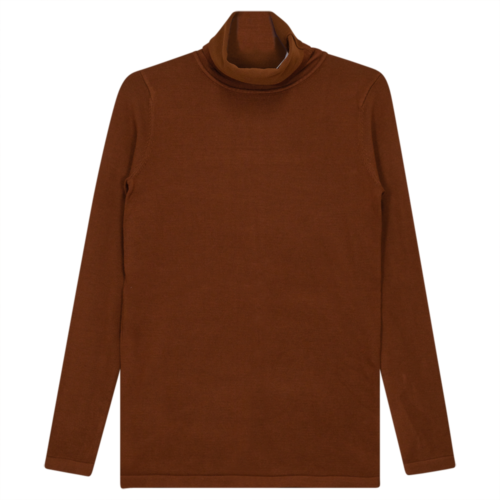 Thin Knit Turtle Neck Top Cocoa