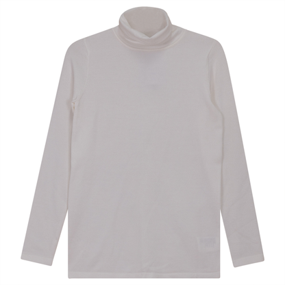 Thin Knit Turtle Neck Top Off White
