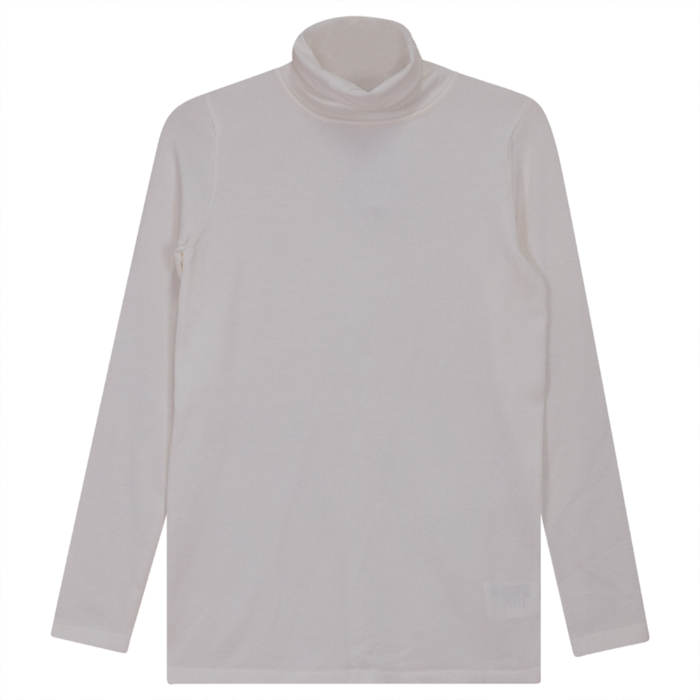 Thin Knit Turtle Neck Top Off White