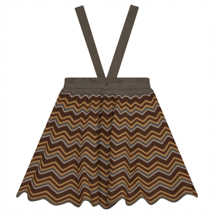 Zig Zag Skirt Skirt With Straps Dusty Olive Multi