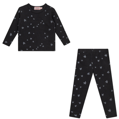 Star Print 2PC Set Black
