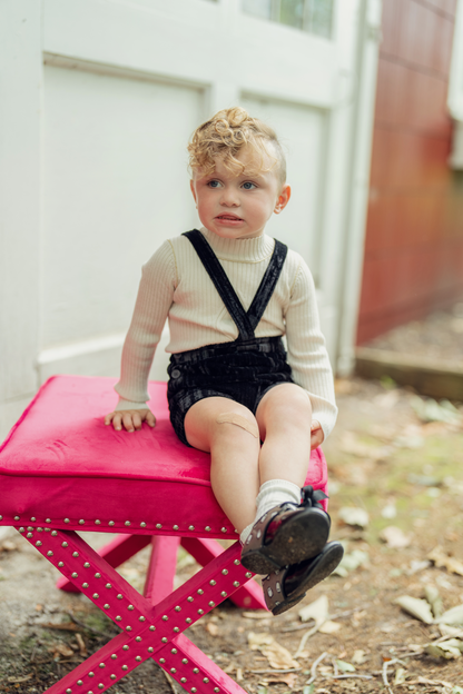 Rib Knit Top With Mock Neck