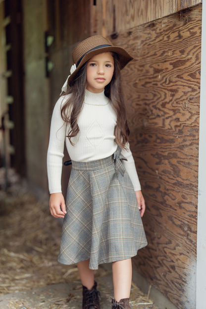 Rib Knit Top With Mock Neck