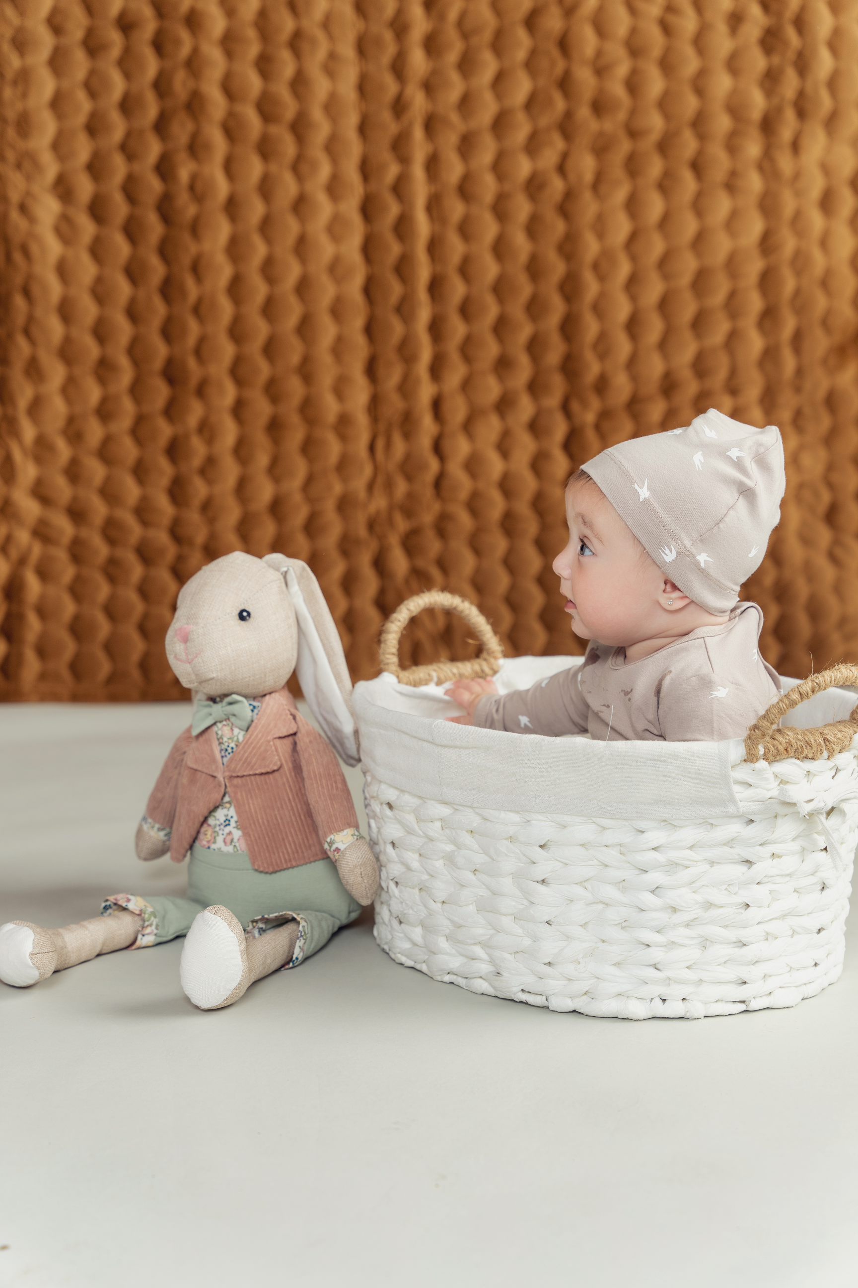 Bird Print Onesie With Hat