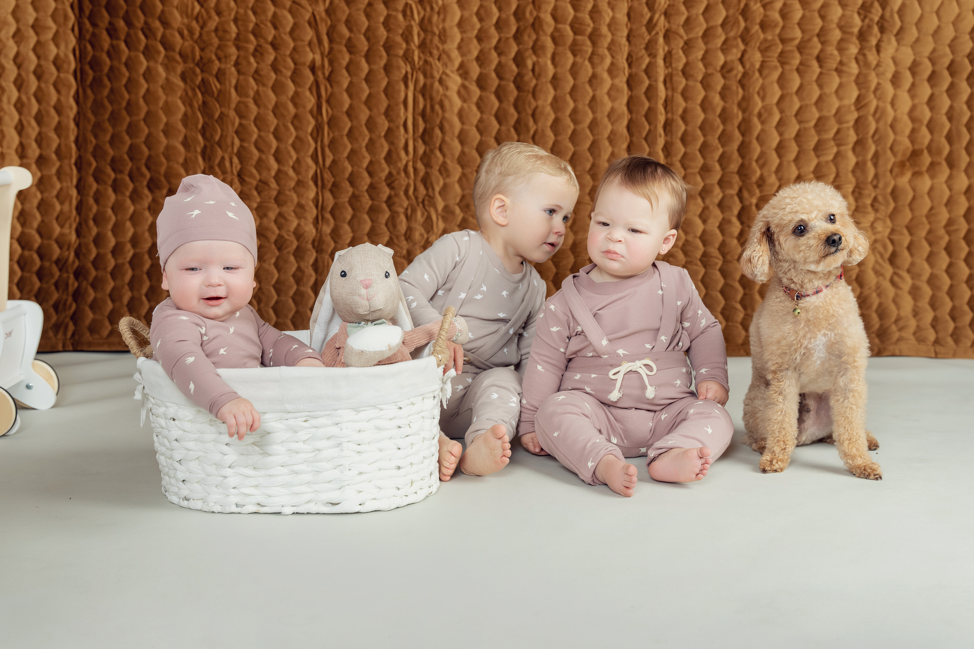 Bird Print Onesie With Hat