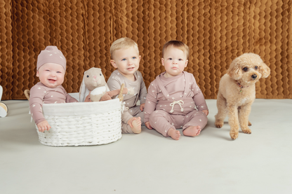 Bird Print Onesie With Hat