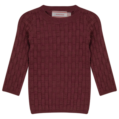 Knit Textured Top Burgundy