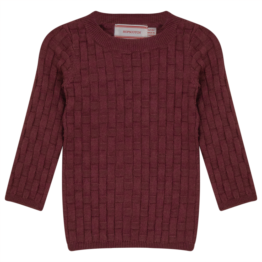 Knit Textured Top Burgundy