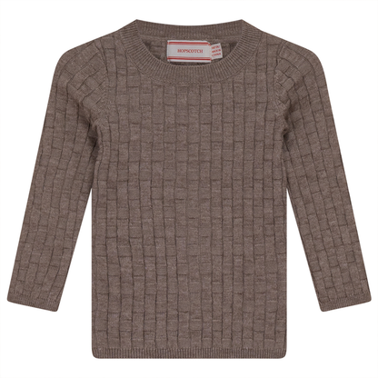 Knit Textured Top Taupe Mix