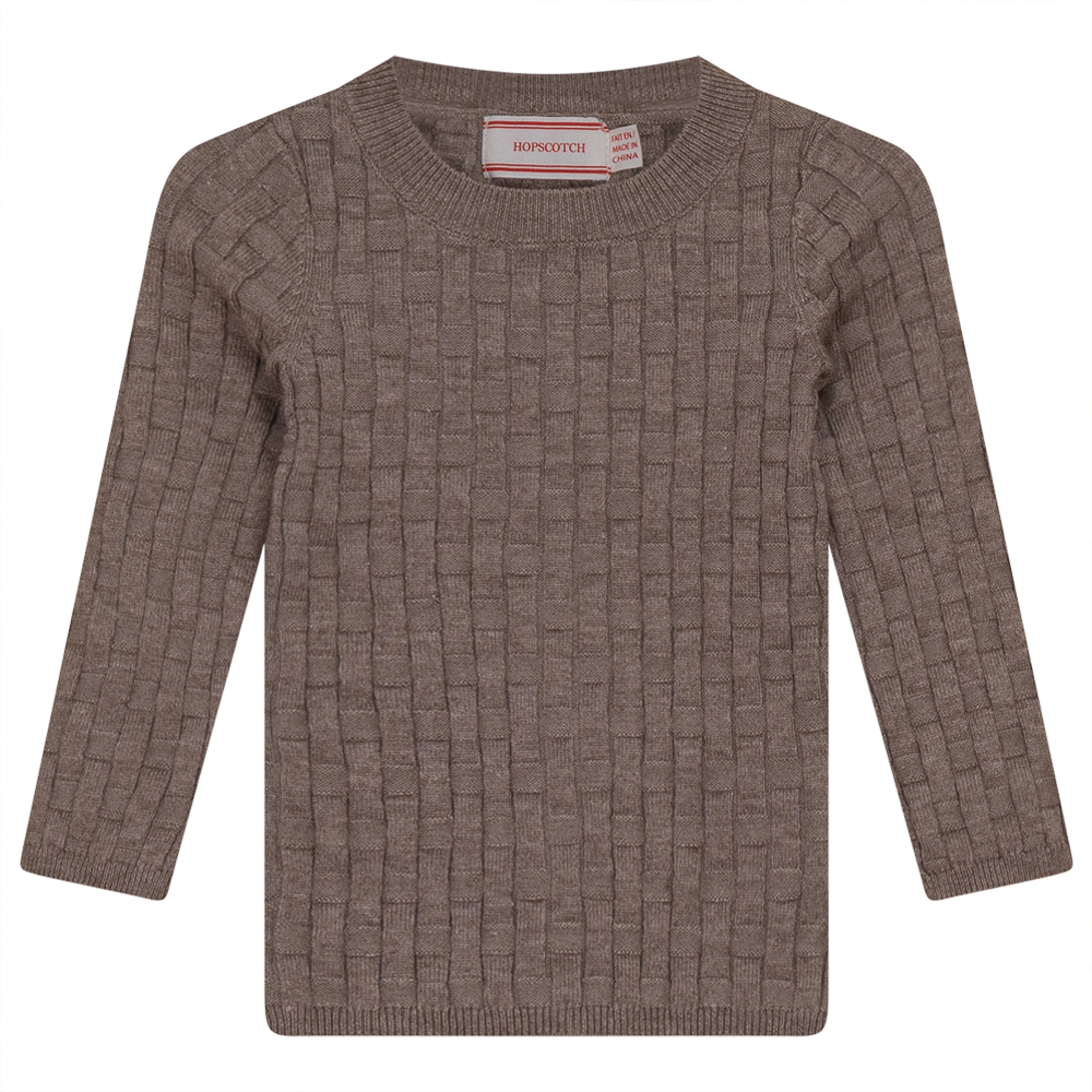 Knit Textured Top Taupe Mix
