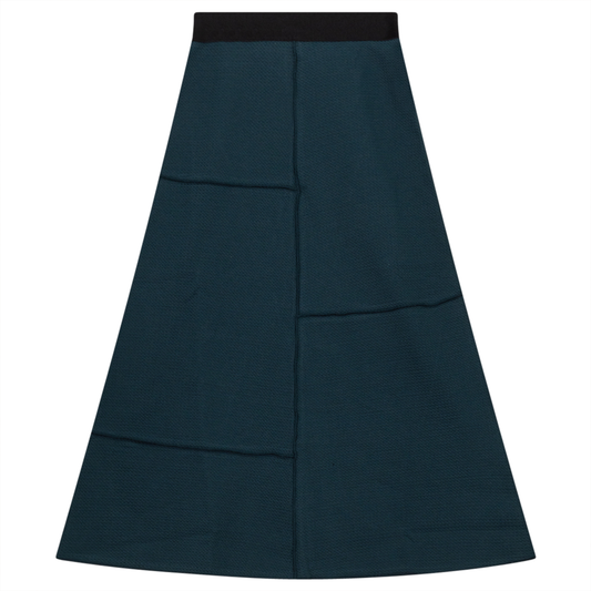 Asymmetric Cut Waffle Long Skirt
