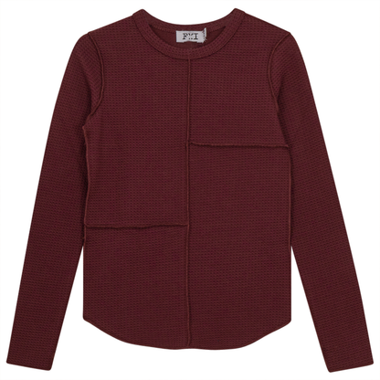 Asymmetric Cuts Waffle Top Wine