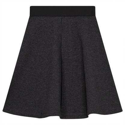 Fine Rib A-Line Skirt Black Mix