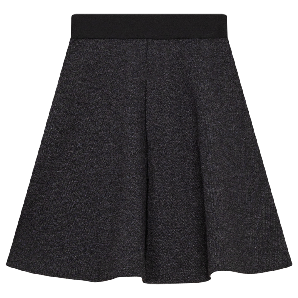 Fine Rib A-Line Skirt Black Mix