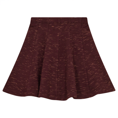 Paneled Stretch Mix Skirt Burgundy