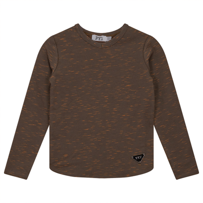 V-Neck Stretch Mix Top Cocoa