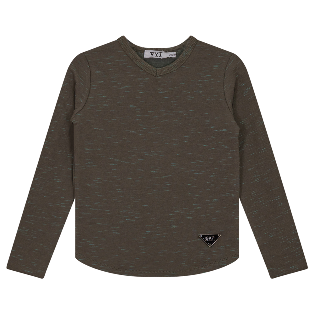 V-Neck Stretch Mix Top Olive