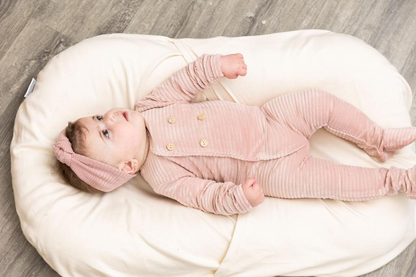 Double Press Look Rib Velour Onesie