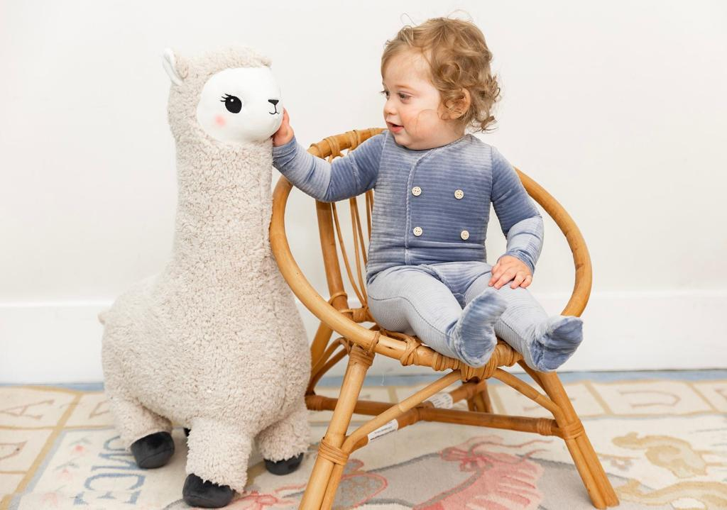 Double Press Look Rib Velour Onesie