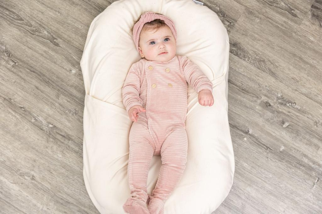 Double Press Look Rib Velour Onesie