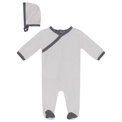 V-Neck Velour Onesie With Hat