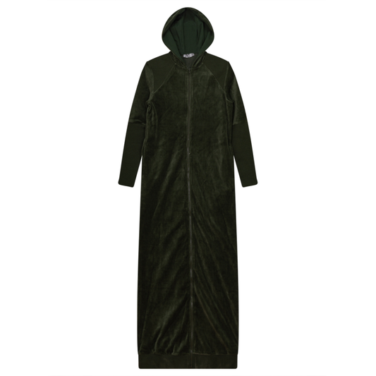 Cotton Velour Robe WIth Hoodie