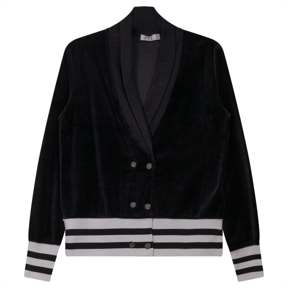 Double Press Short Cardigan Black