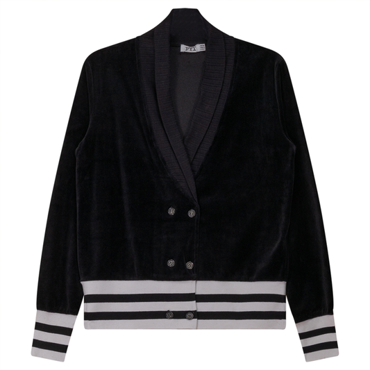 Double Press Short Cardigan Black