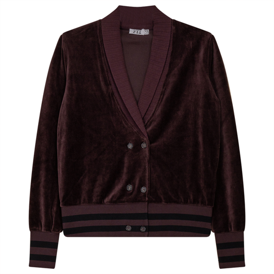 Double Press Short Cardigan Wine