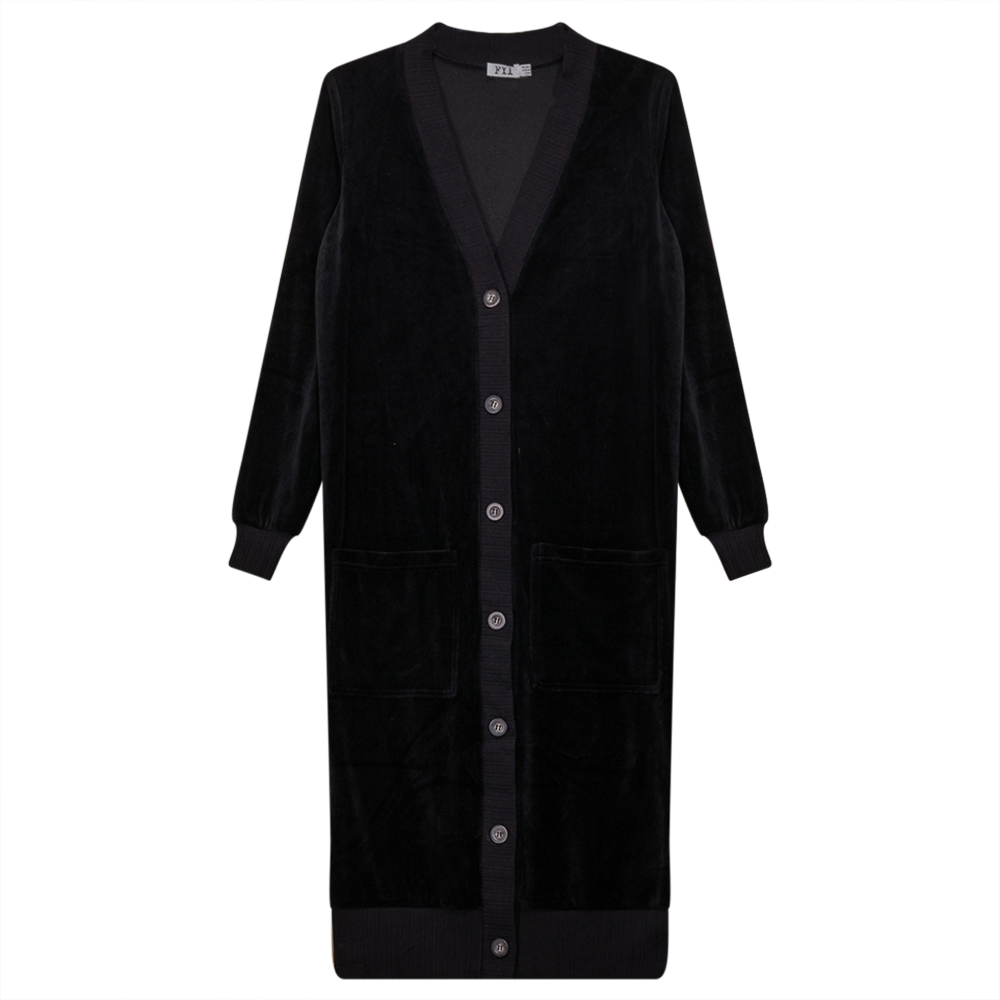 Cotton Velour Long Cardigan