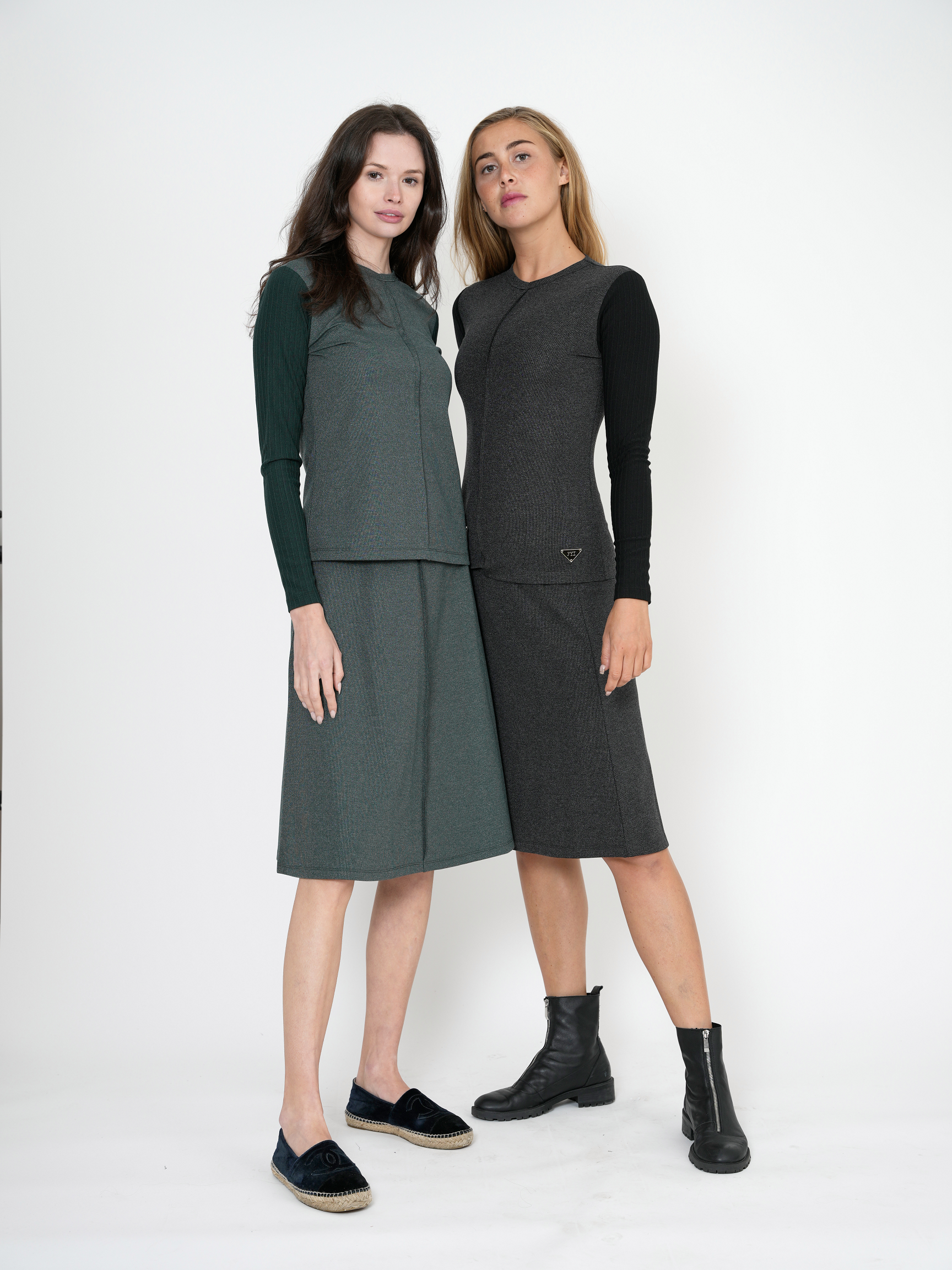 Fine Rib Flare Skirt