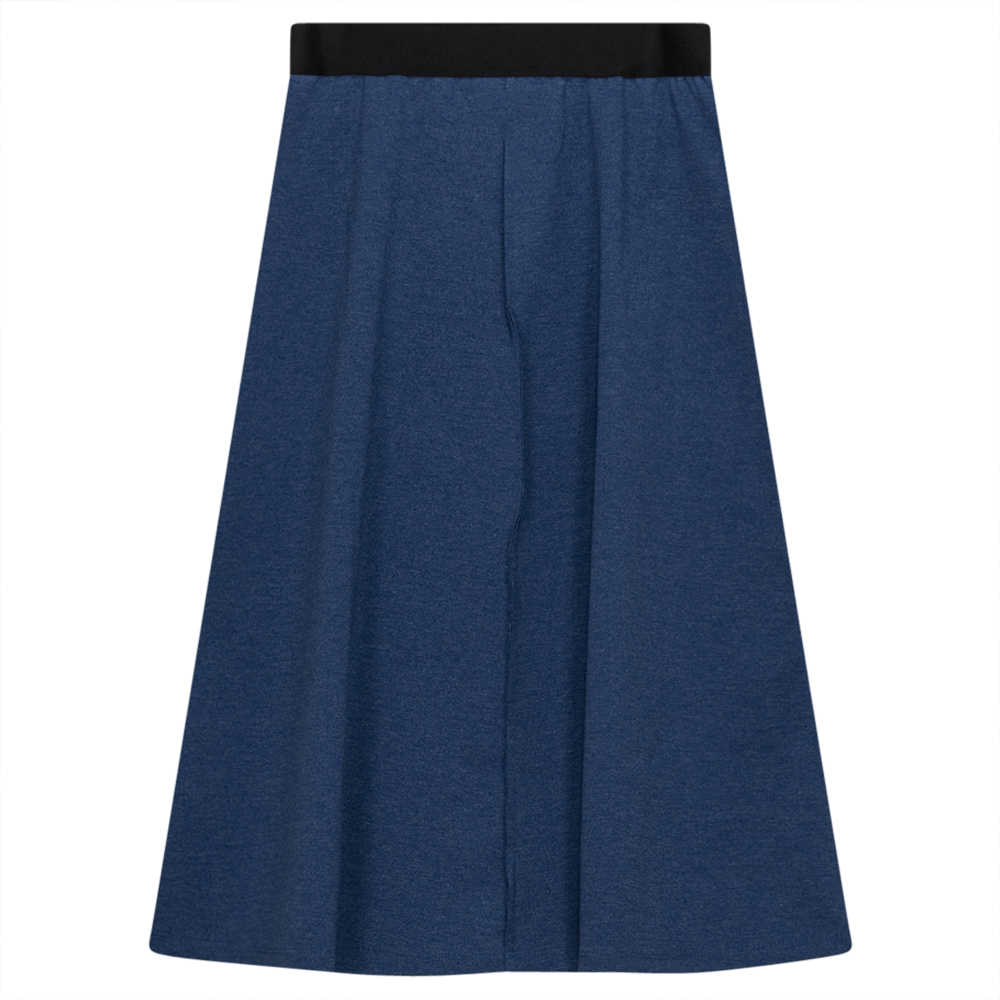 Fine Rib Flare Skirt Denim Mix