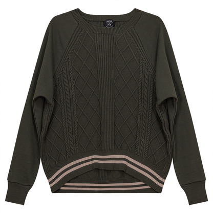 Crew Neck Raglan Sleeve Top Olive