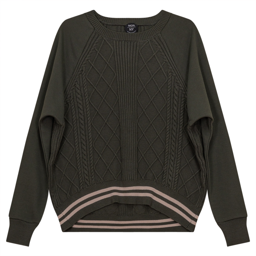 Crew Neck Raglan Sleeve Top Olive