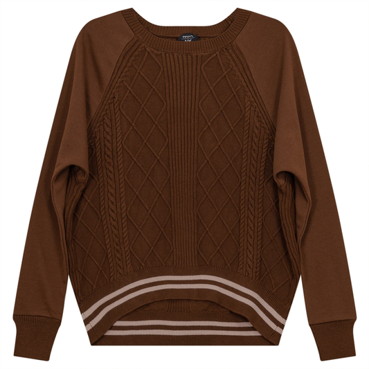 Crew Neck Raglan Sleeve Top Pinecone