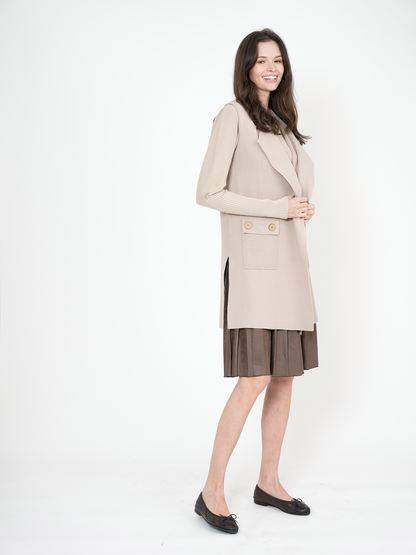 Rib Knit Top With Puff Sleeves