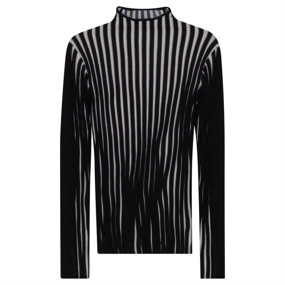 Knit Rib Funnel Neck Top