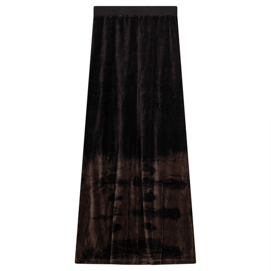 Tie Dye Cotton Velour Long Flare Skirt