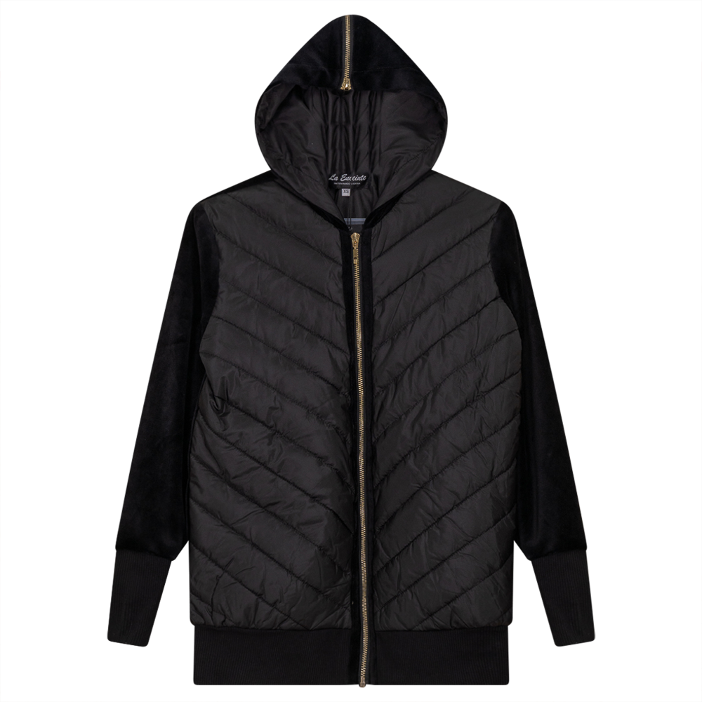 Maternity Quilt Bomber Jacket Black