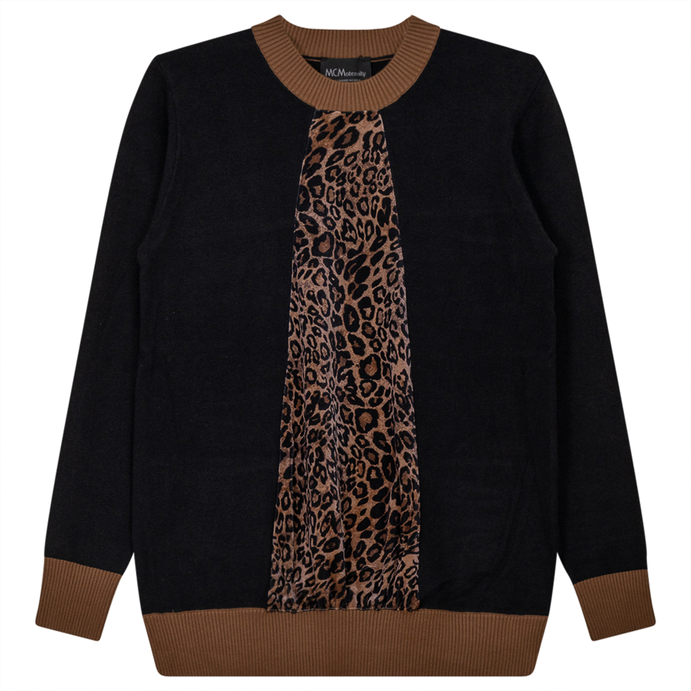 Maternity Knit Leopard Design Sweater
