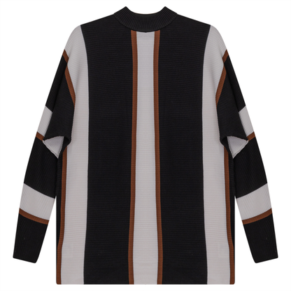 Maternity Striped Sweater Black Off White