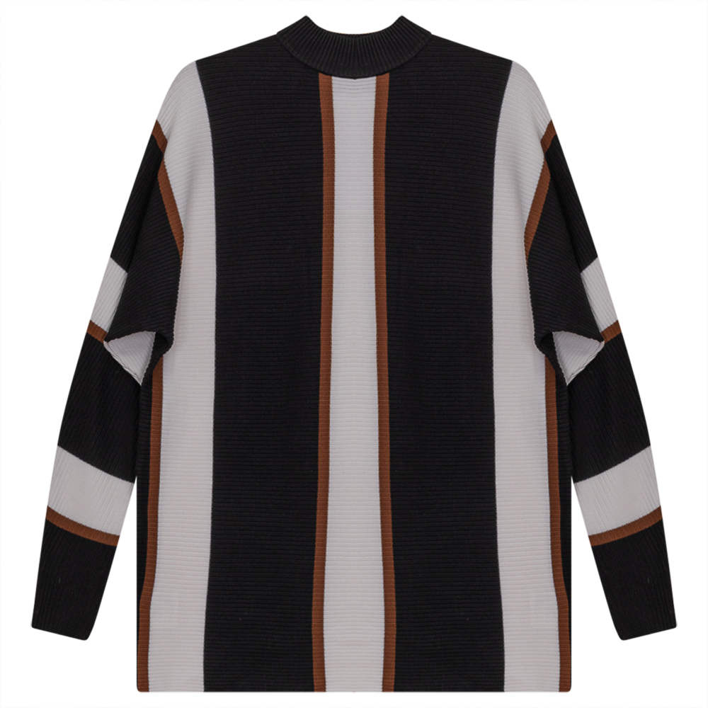 Maternity Striped Sweater Black Off White