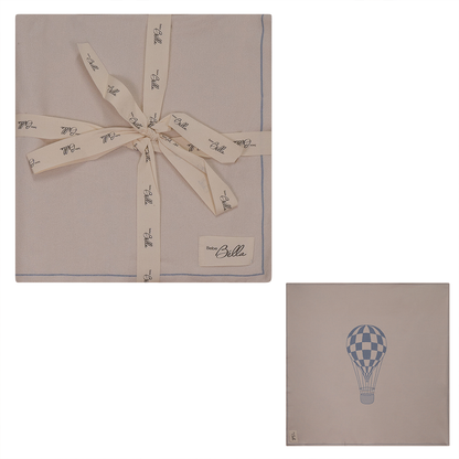 Knit Checkered Hot Air Balloon Blanket Dark Almond Blue One Size