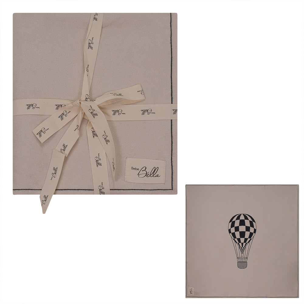 Knit Checkered Hot Air Balloon Blanket Dark Almond Black One Size