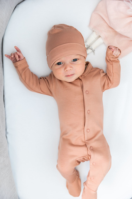 Onesie With Knitted Hat