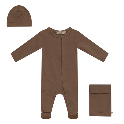 Onesie With Knitted Hat Maple