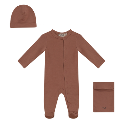 Onesie With Knitted Hat Pink