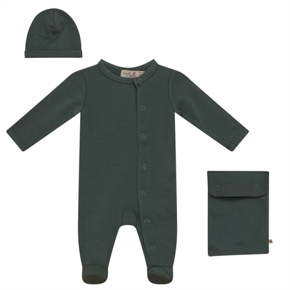 Onesie With Knitted Hat Sage