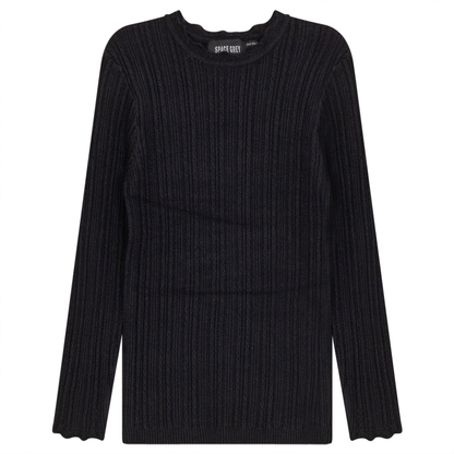 Fancy Knit Top Black