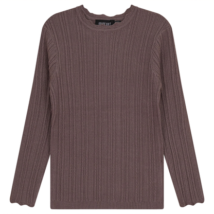 Fancy Knit Top Cocoa Mix